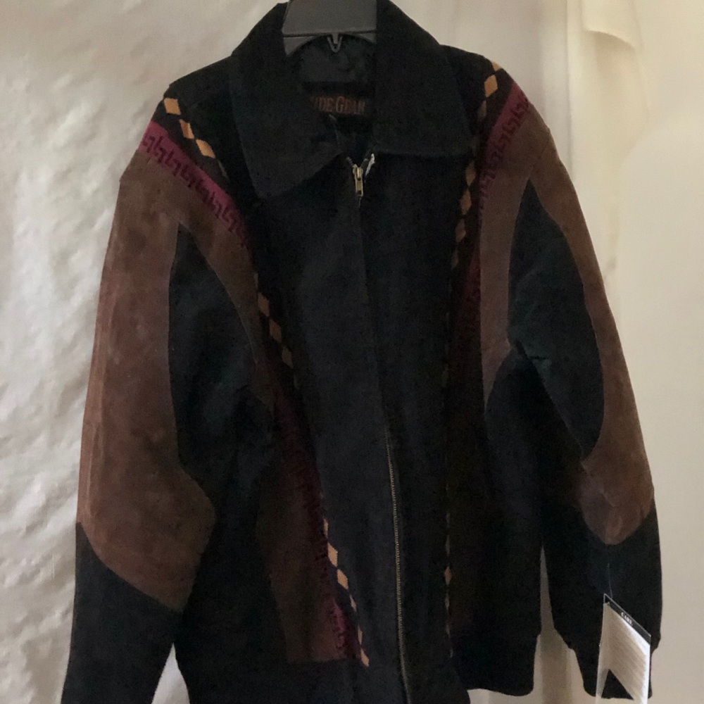 Retro Faux Suede Bomber Jacket